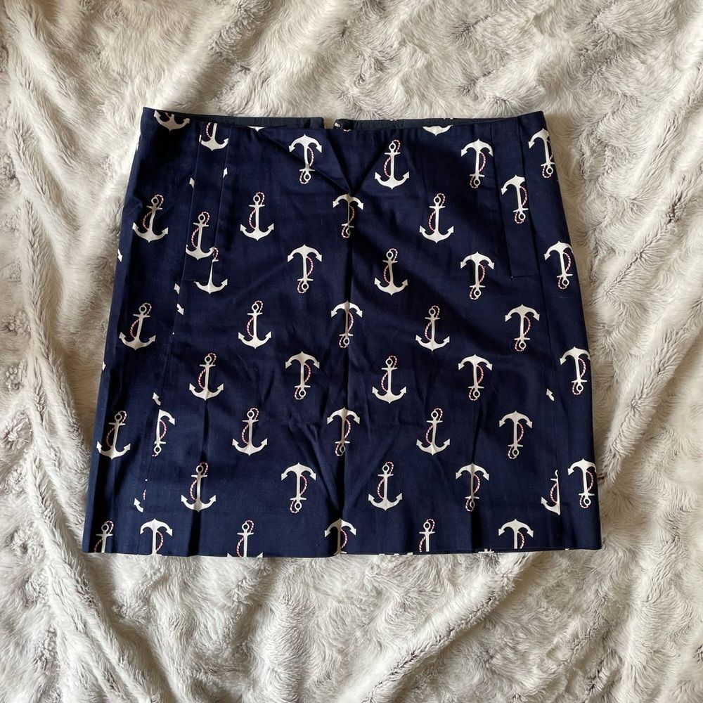 J. Crew Anchor Skirt Size 2 two Navy Blue small